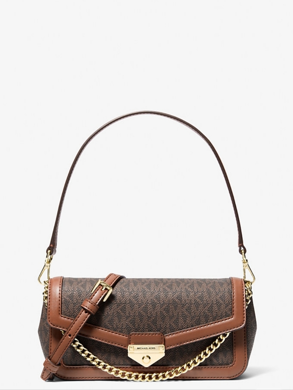 NWT Michael Kors Soho Signature Logo Shoulder Bag with Gold Chain